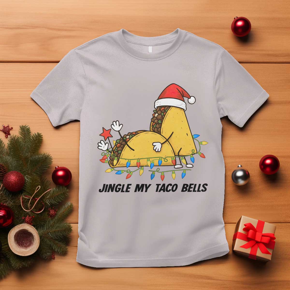 Funny Taco Christmas T Shirt Jingle My Taco Bells - Wonder Print Shop
