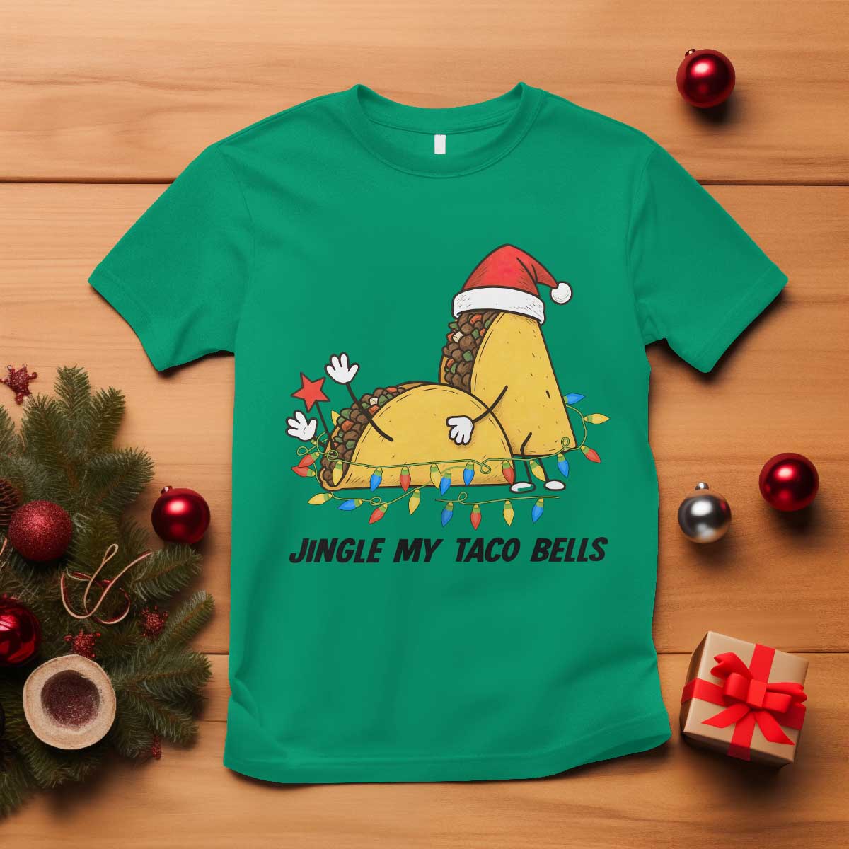 Funny Taco Christmas T Shirt Jingle My Taco Bells - Wonder Print Shop