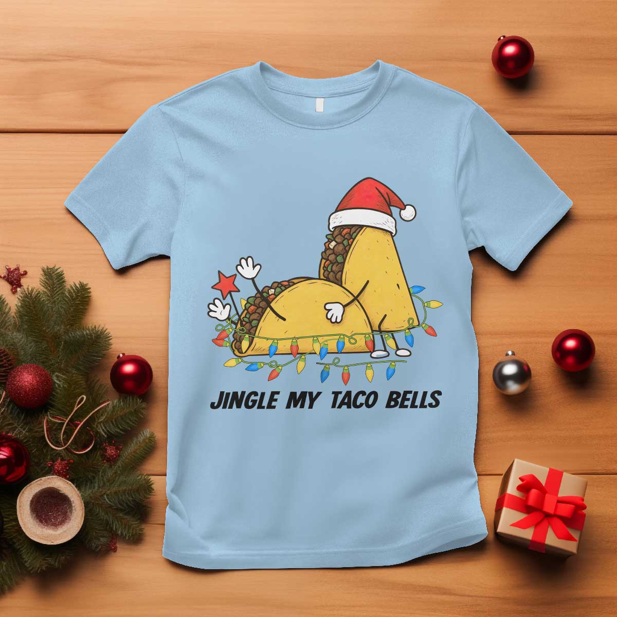 Funny Taco Christmas T Shirt Jingle My Taco Bells - Wonder Print Shop