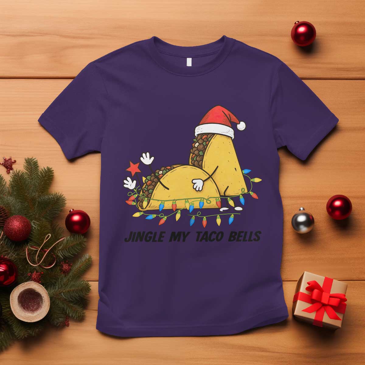 Funny Taco Christmas T Shirt Jingle My Taco Bells - Wonder Print Shop