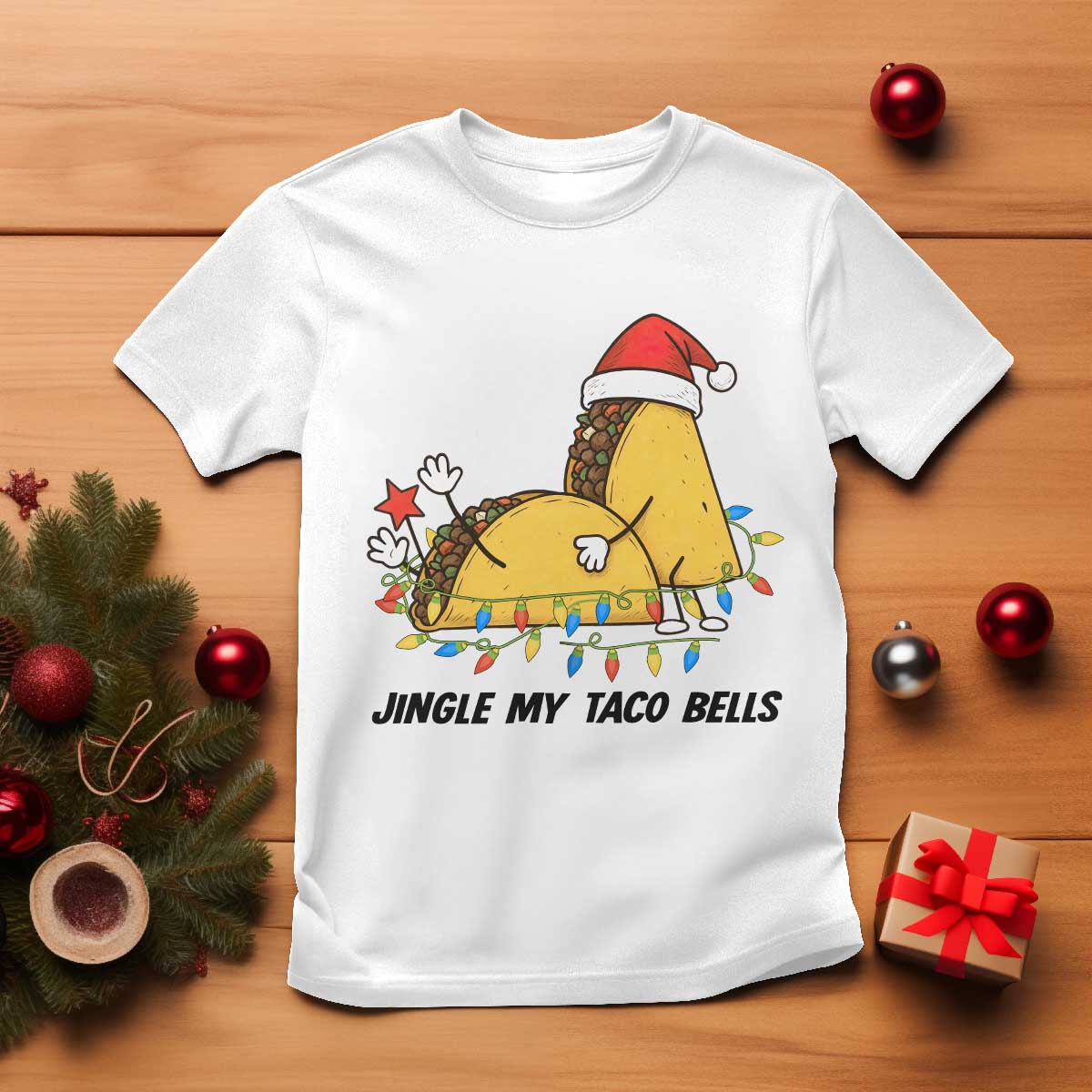 Funny Taco Christmas T Shirt Jingle My Taco Bells - Wonder Print Shop