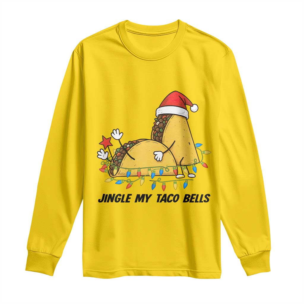Funny Taco Christmas Long Sleeve Shirt Jingle My Taco Bells - Wonder Print Shop