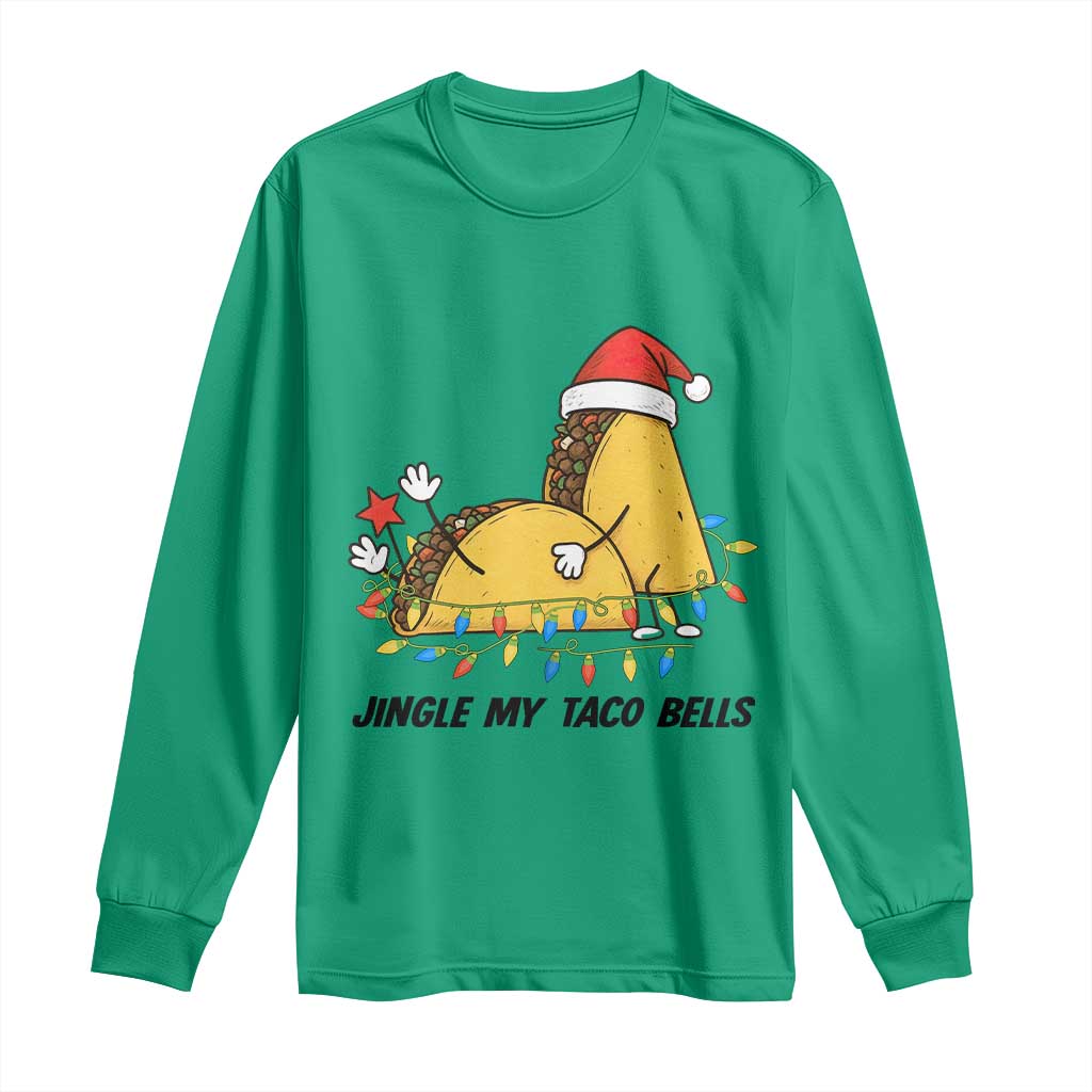 Funny Taco Christmas Long Sleeve Shirt Jingle My Taco Bells - Wonder Print Shop