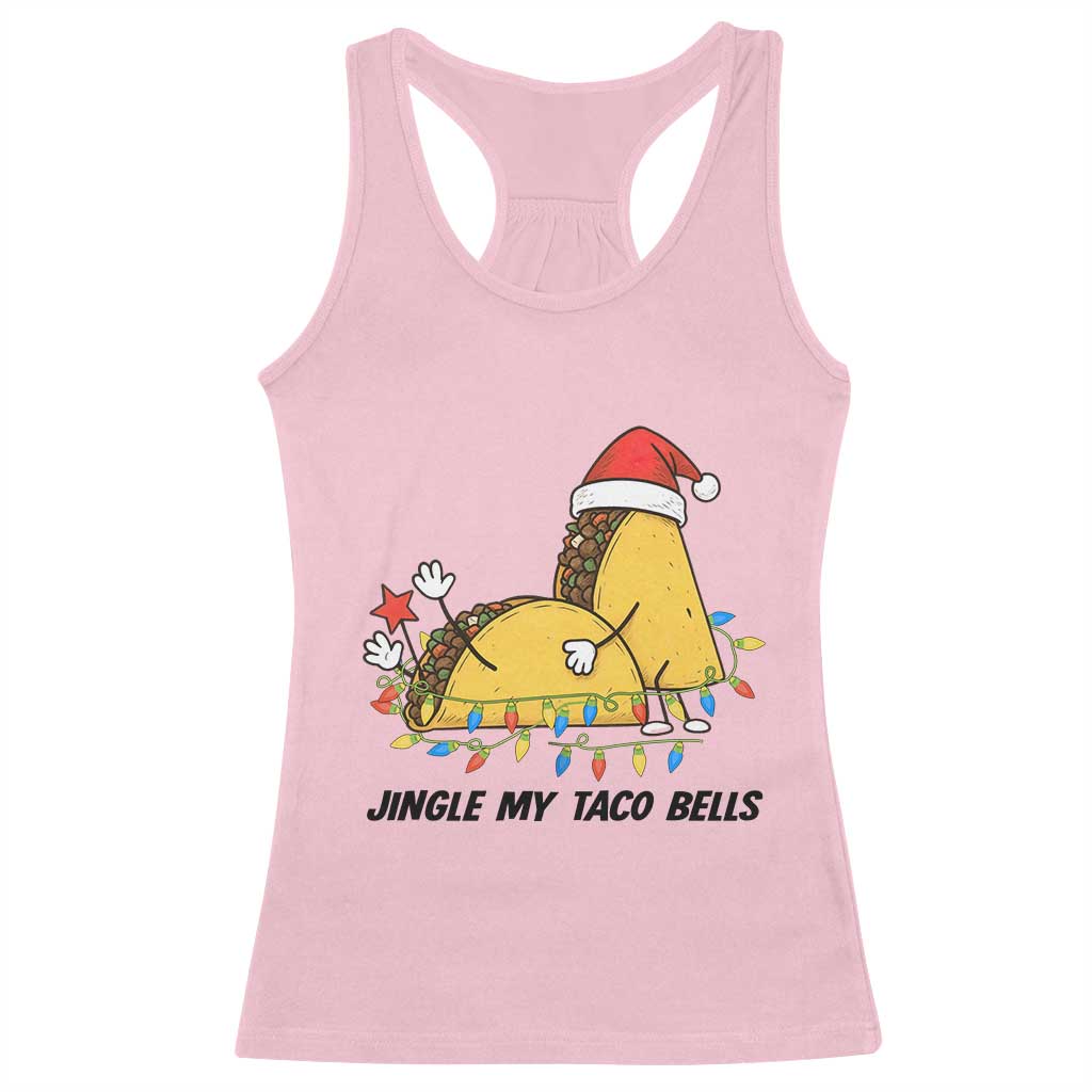 Funny Taco Christmas Racerback Tank Top Jingle My Taco Bells - Wonder Print Shop