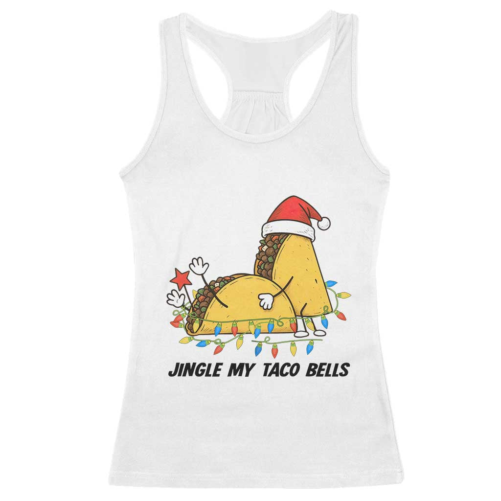 Funny Taco Christmas Racerback Tank Top Jingle My Taco Bells - Wonder Print Shop