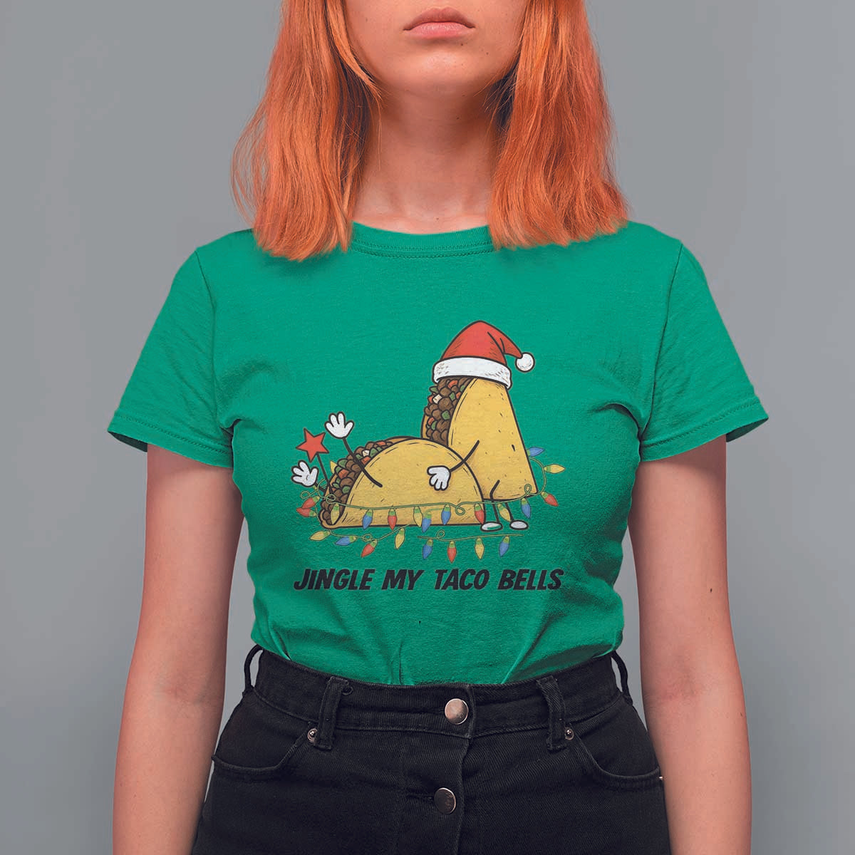 Funny Taco Christmas T Shirt For Women Jingle My Taco Bells - Wonder Print Shop