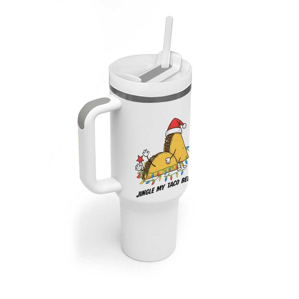 Funny Taco Christmas Tumbler With Handle Jingle My Taco Bells - Wonder Print Shop