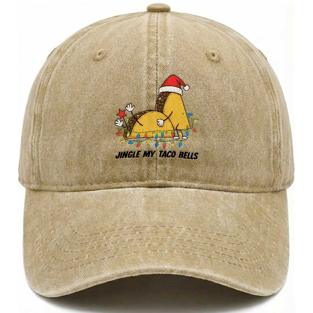 Funny Taco Christmas Washed Cotton Baseball Cap Jingle My Taco Bells