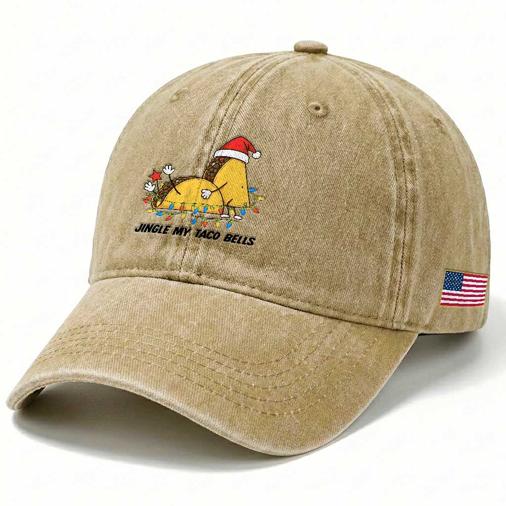 Funny Taco Christmas Washed Cotton Baseball Cap Jingle My Taco Bells