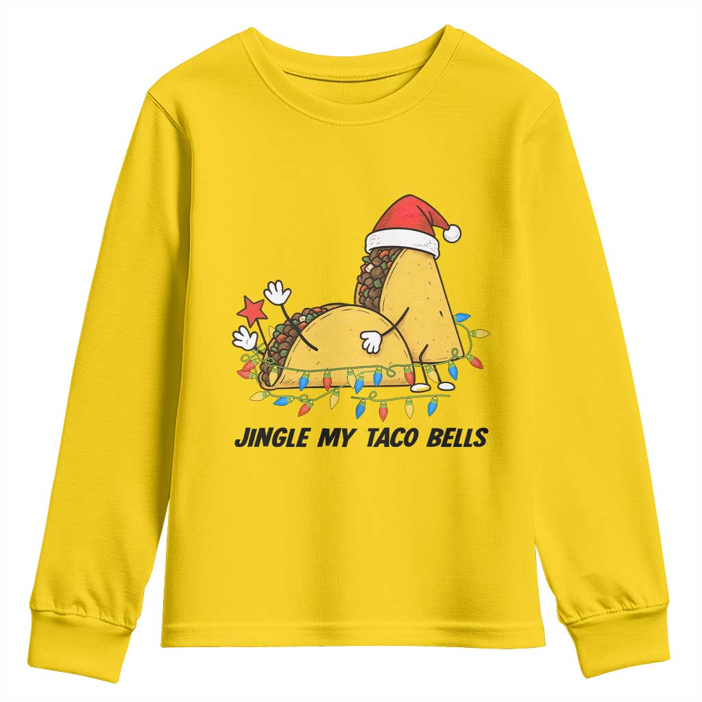 Funny Taco Christmas Youth Sweatshirt Jingle My Taco Bells - Wonder Print Shop