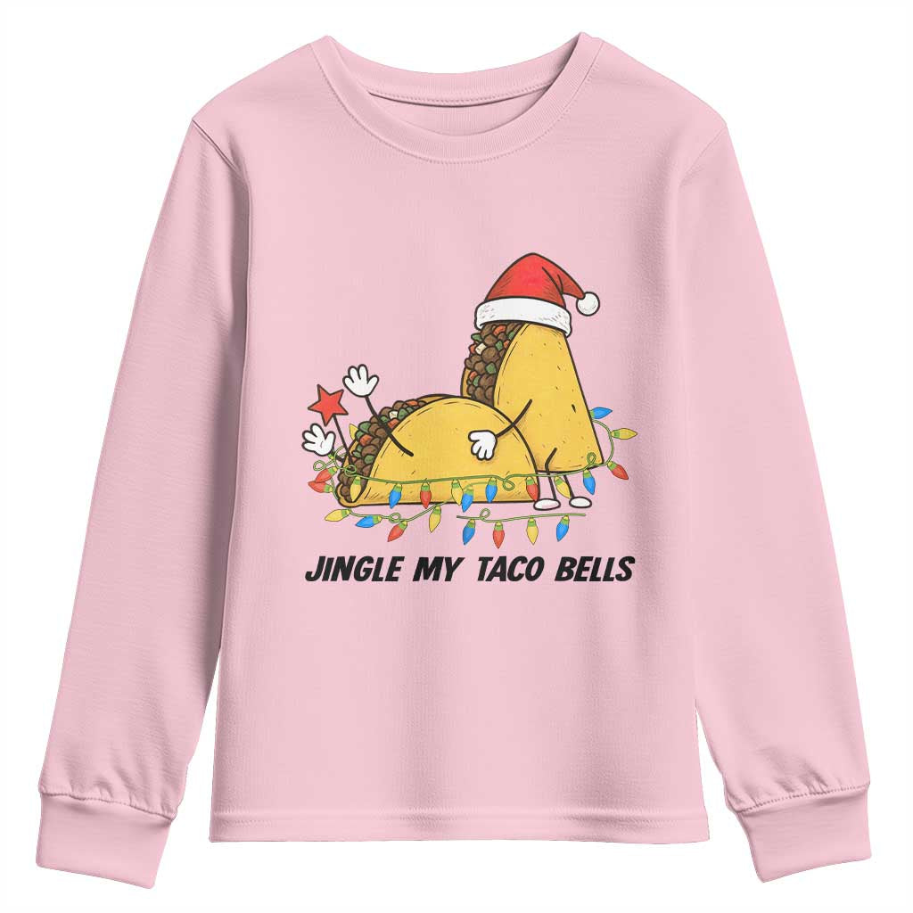 Funny Taco Christmas Youth Sweatshirt Jingle My Taco Bells - Wonder Print Shop