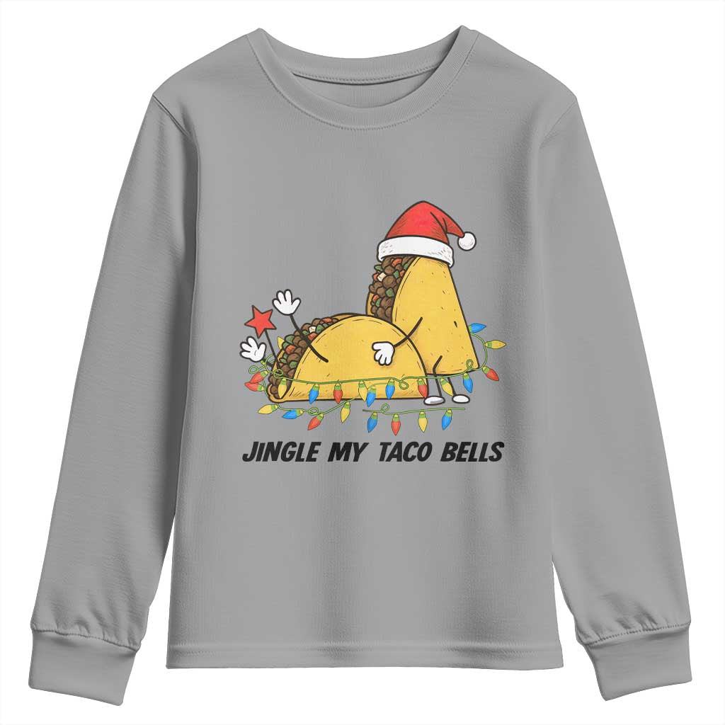 Funny Taco Christmas Youth Sweatshirt Jingle My Taco Bells - Wonder Print Shop