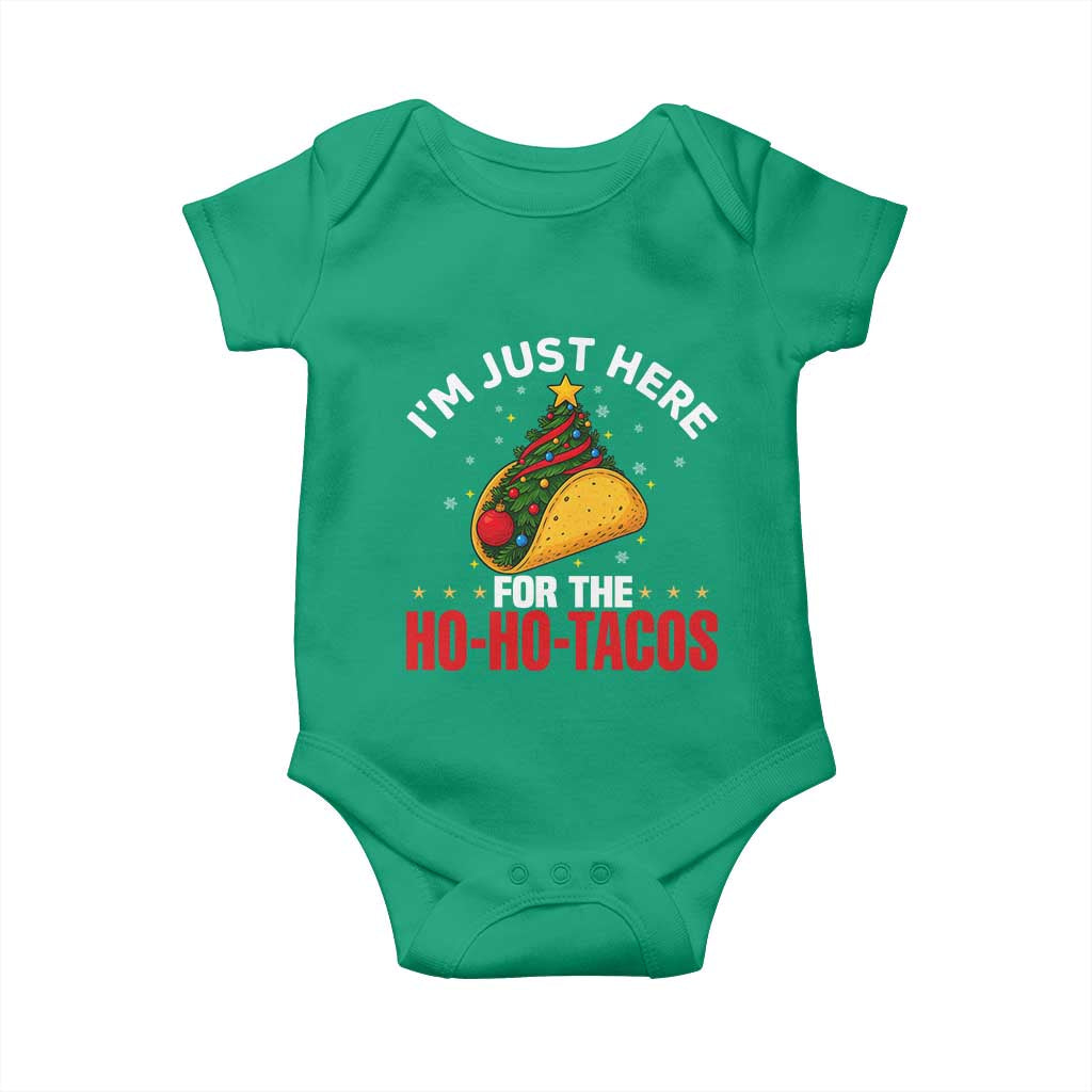 Funny Taco Christmas Baby Onesie I Am Just Here For The Ho Ho Tacos - Wonder Print Shop