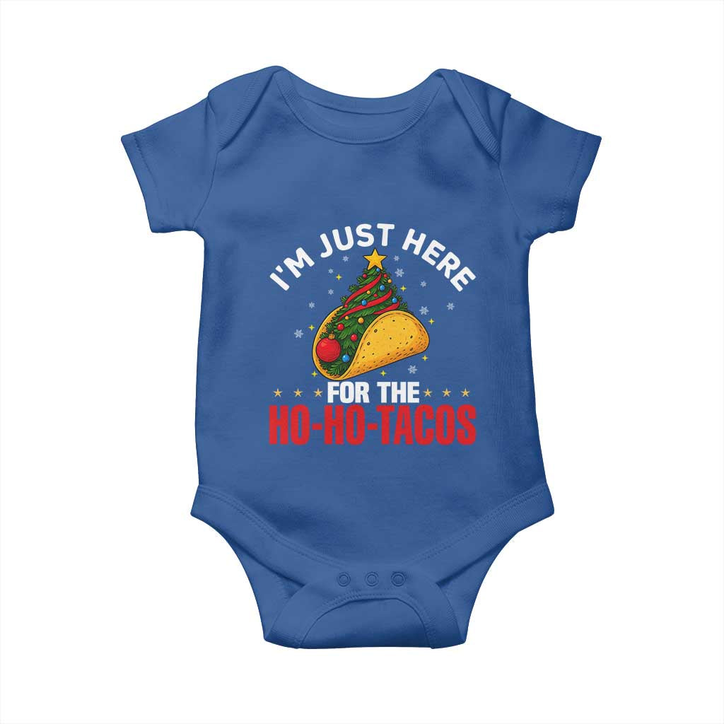 Funny Taco Christmas Baby Onesie I Am Just Here For The Ho Ho Tacos - Wonder Print Shop