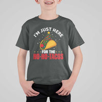 Funny Taco Christmas T Shirt For Kid I Am Just Here For The Ho Ho Tacos - Wonder Print Shop