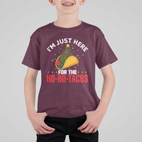 Funny Taco Christmas T Shirt For Kid I Am Just Here For The Ho Ho Tacos - Wonder Print Shop