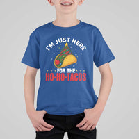 Funny Taco Christmas T Shirt For Kid I Am Just Here For The Ho Ho Tacos - Wonder Print Shop