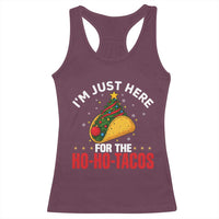 Funny Taco Christmas Racerback Tank Top I Am Just Here For The Ho Ho Tacos - Wonder Print Shop