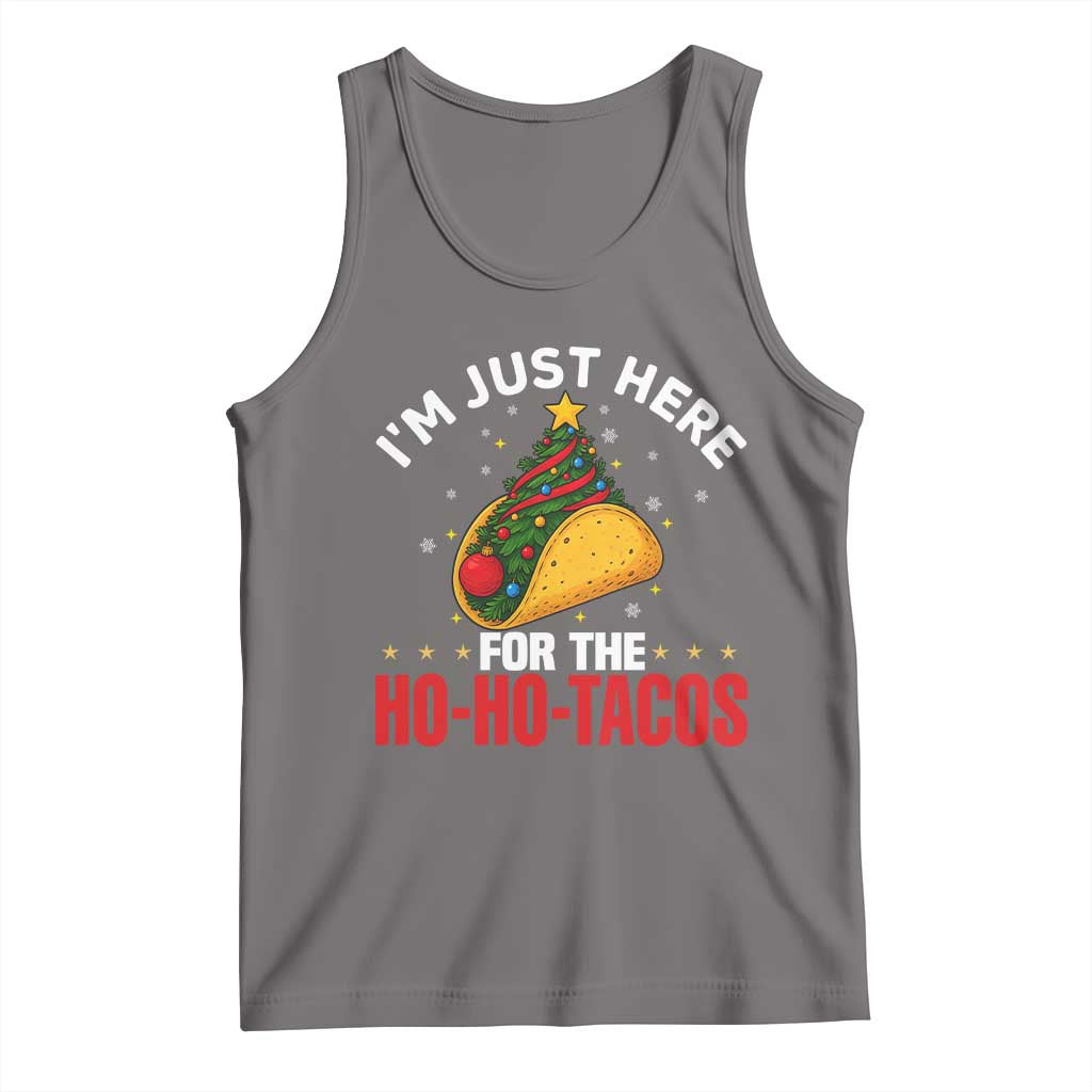 Funny Taco Christmas Tank Top I Am Just Here For The Ho Ho Tacos - Wonder Print Shop