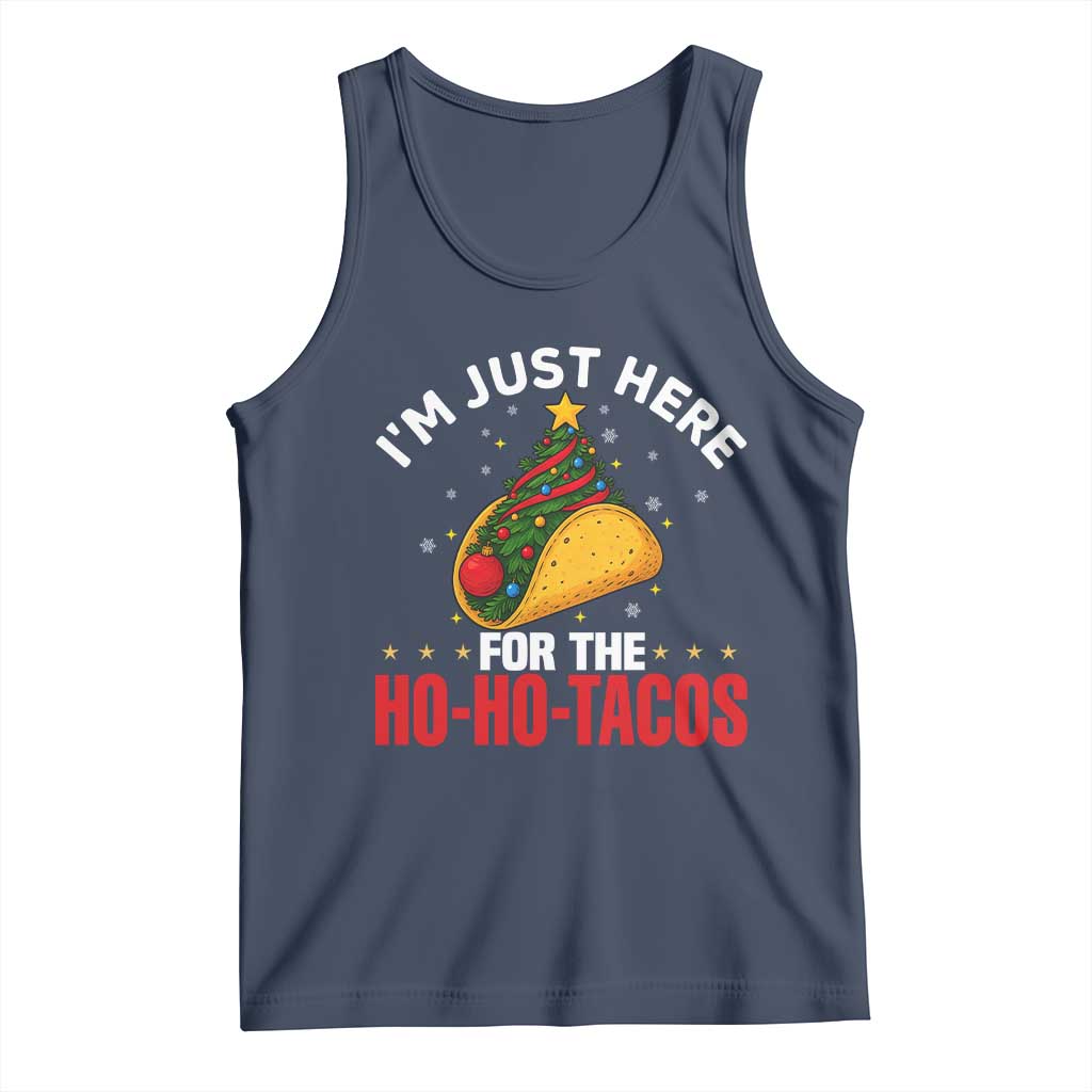 Funny Taco Christmas Tank Top I Am Just Here For The Ho Ho Tacos - Wonder Print Shop
