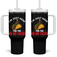 Funny Taco Christmas Tumbler With Handle I Am Just Here For The Ho Ho Tacos - Wonder Print Shop