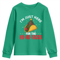Funny Taco Christmas Youth Sweatshirt I Am Just Here For The Ho Ho Tacos - Wonder Print Shop