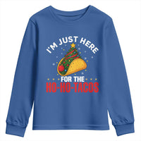 Funny Taco Christmas Youth Sweatshirt I Am Just Here For The Ho Ho Tacos - Wonder Print Shop