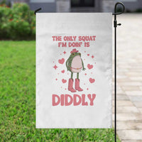 Funny Cowboy Frog Garden Flag The Only Squat I'm Doin' Is Diddly - Wonder Print Shop