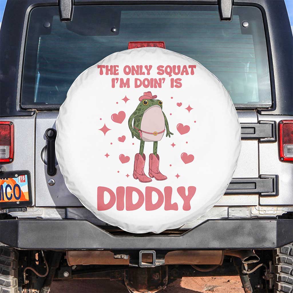 Funny Cowboy Frog Spare Tire Cover The Only Squat I'm Doin' Is Diddly - Wonder Print Shop