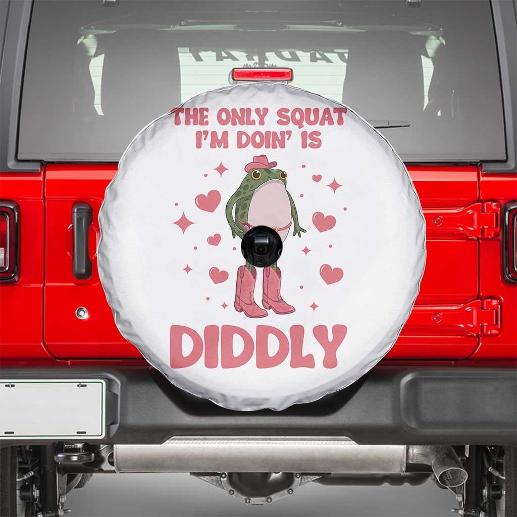 Funny Cowboy Frog Spare Tire Cover The Only Squat I'm Doin' Is Diddly - Wonder Print Shop