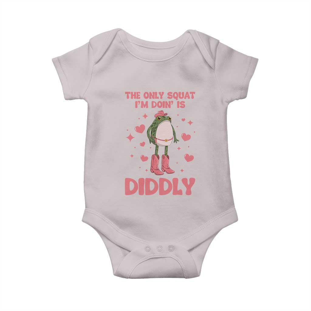 Funny Cowboy Frog Baby Onesie The Only Squat I'm Doin' Is Diddly - Wonder Print Shop