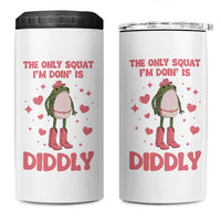 Funny Cowboy Frog 4 in 1 Can Cooler Tumbler The Only Squat I'm Doin' Is Diddly - Wonder Print Shop