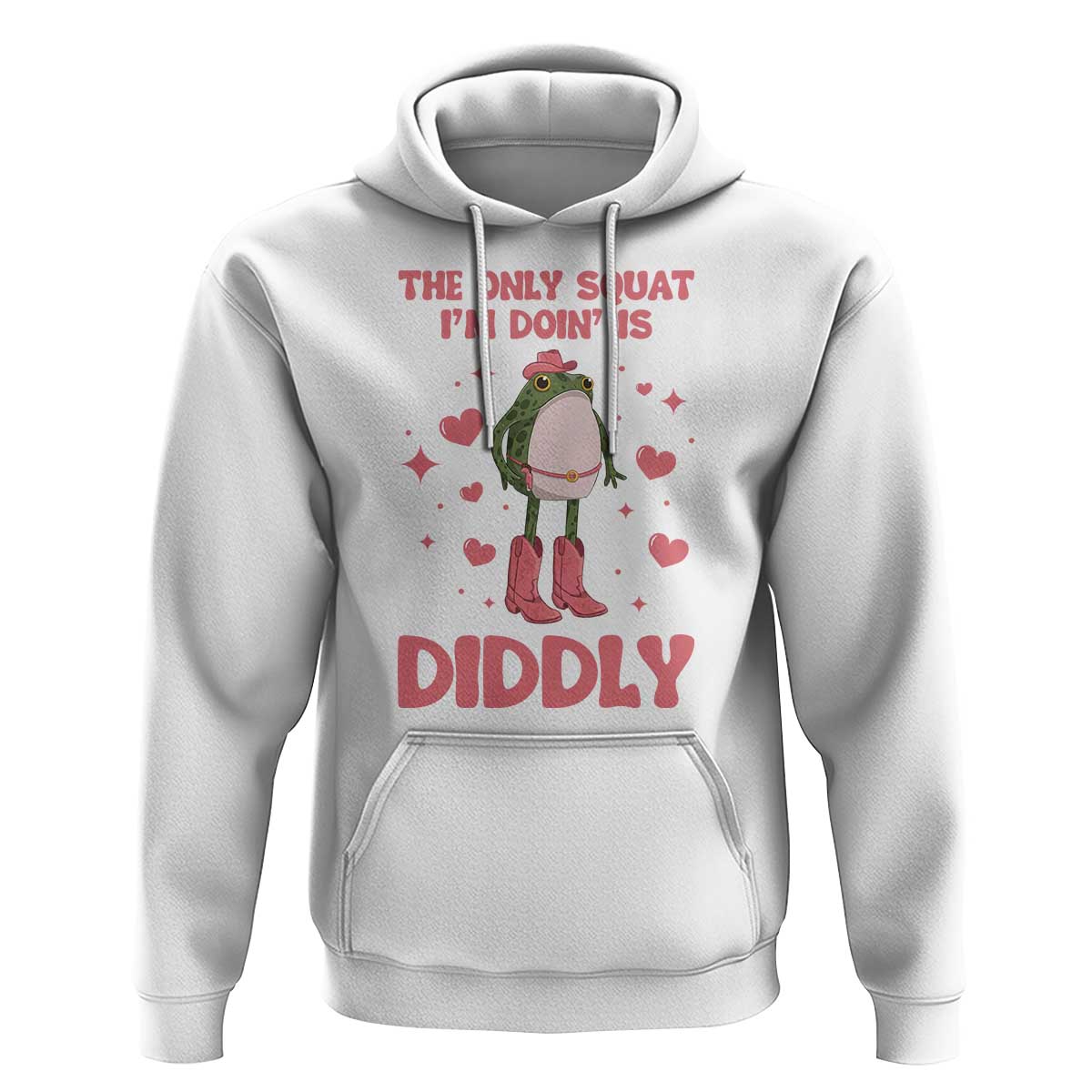 Funny Cowboy Frog Hoodie The Only Squat I'm Doin' Is Diddly - Wonder Print Shop