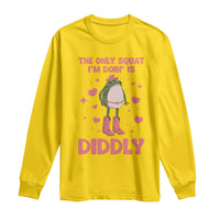 Funny Cowboy Frog Long Sleeve Shirt The Only Squat I'm Doin' Is Diddly - Wonder Print Shop
