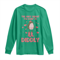 Funny Cowboy Frog Long Sleeve Shirt The Only Squat I'm Doin' Is Diddly - Wonder Print Shop