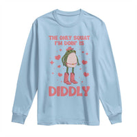 Funny Cowboy Frog Long Sleeve Shirt The Only Squat I'm Doin' Is Diddly - Wonder Print Shop