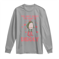 Funny Cowboy Frog Long Sleeve Shirt The Only Squat I'm Doin' Is Diddly - Wonder Print Shop
