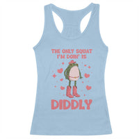 Funny Cowboy Frog Racerback Tank Top The Only Squat I'm Doin' Is Diddly - Wonder Print Shop