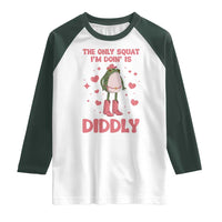 Funny Cowboy Frog Raglan Shirt The Only Squat I'm Doin' Is Diddly - Wonder Print Shop