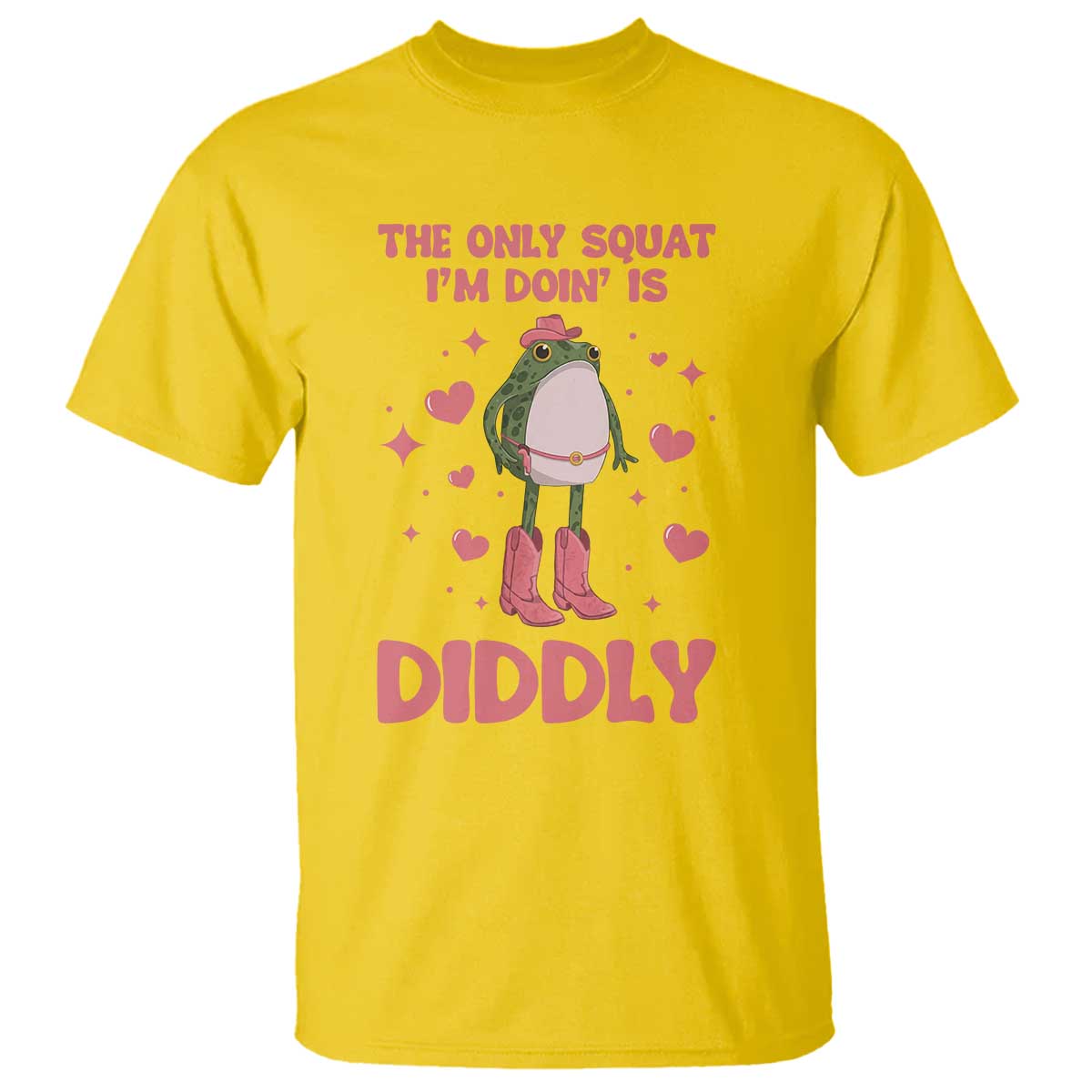 Funny Cowboy Frog T Shirt The Only Squat I'm Doin' Is Diddly - Wonder Print Shop