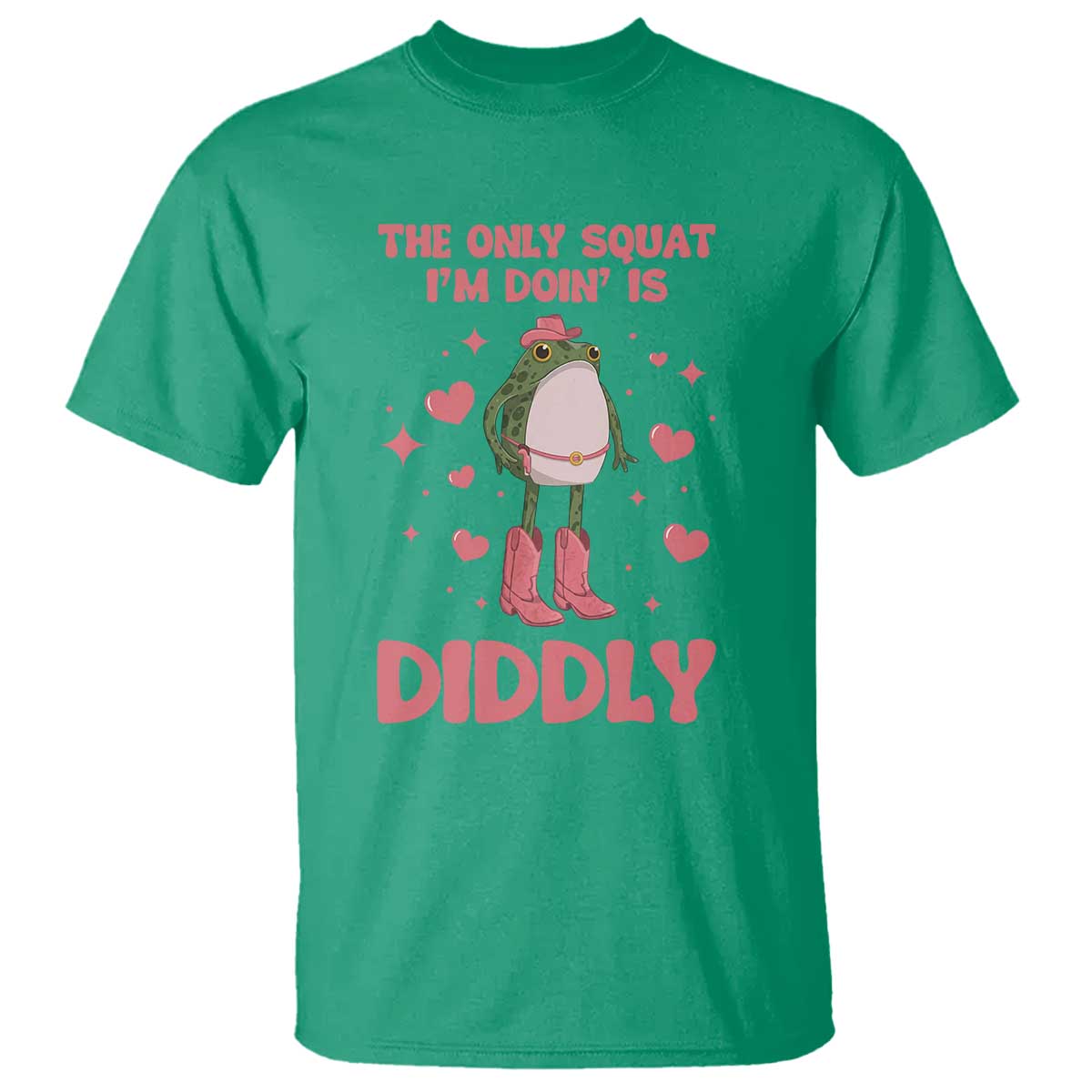 Funny Cowboy Frog T Shirt The Only Squat I'm Doin' Is Diddly - Wonder Print Shop