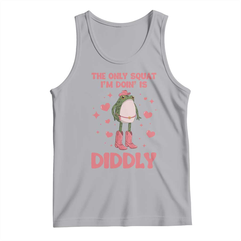 Funny Cowboy Frog Tank Top The Only Squat I'm Doin' Is Diddly - Wonder Print Shop