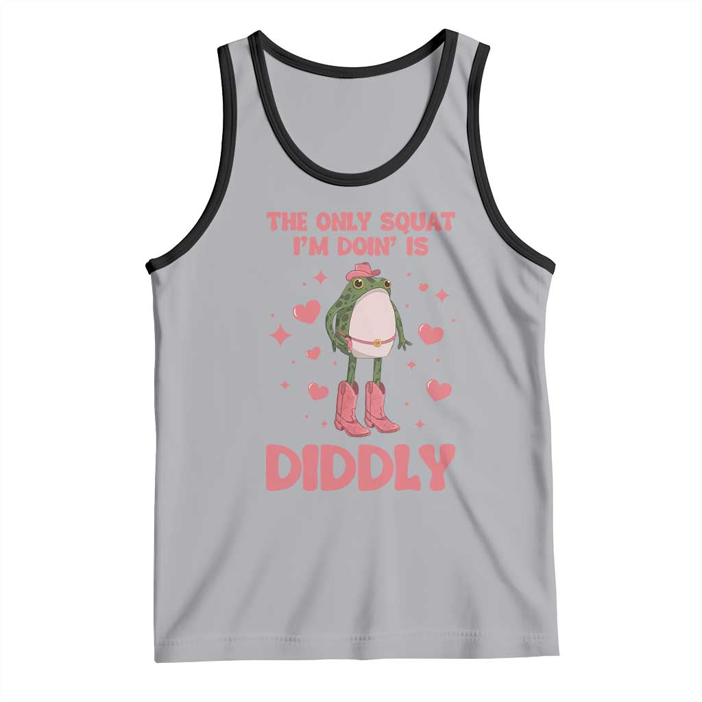 Funny Cowboy Frog Tank Top The Only Squat I'm Doin' Is Diddly - Wonder Print Shop