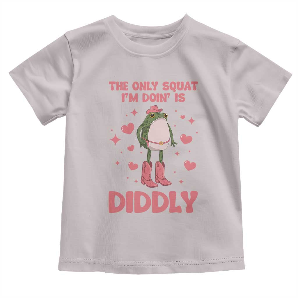 Funny Cowboy Frog Toddler T Shirt The Only Squat I'm Doin' Is Diddly - Wonder Print Shop
