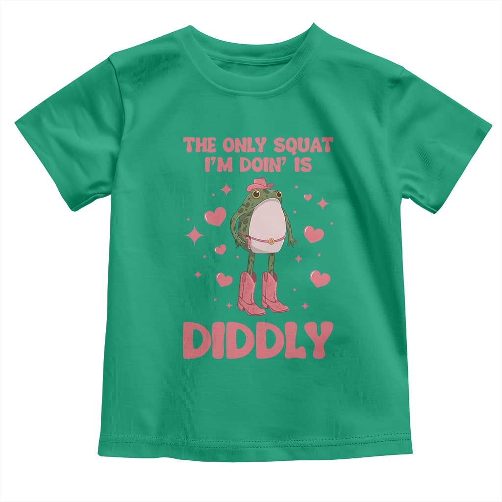 Funny Cowboy Frog Toddler T Shirt The Only Squat I'm Doin' Is Diddly - Wonder Print Shop