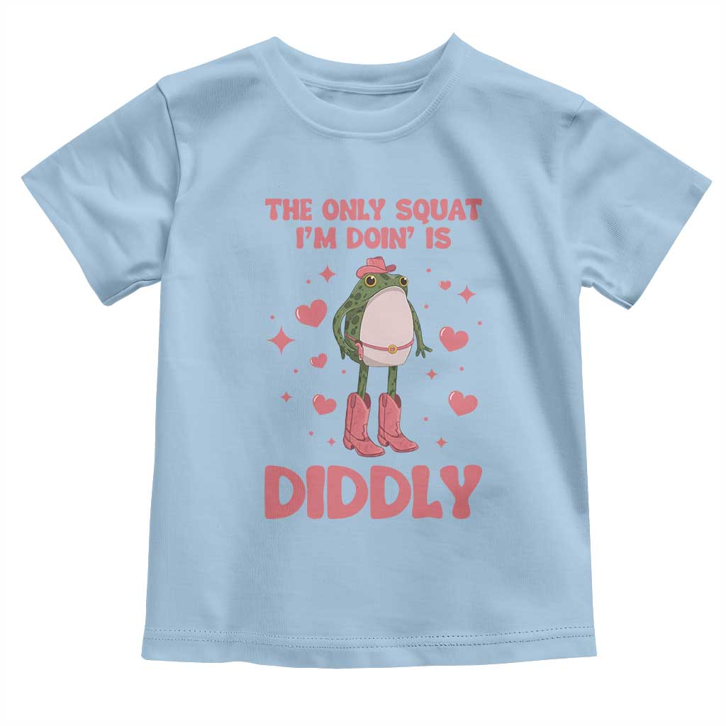 Funny Cowboy Frog Toddler T Shirt The Only Squat I'm Doin' Is Diddly - Wonder Print Shop