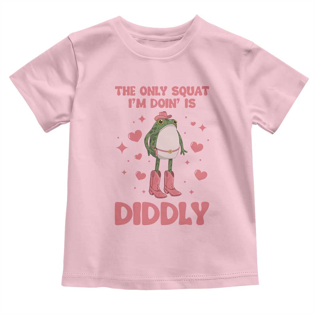 Funny Cowboy Frog Toddler T Shirt The Only Squat I'm Doin' Is Diddly - Wonder Print Shop