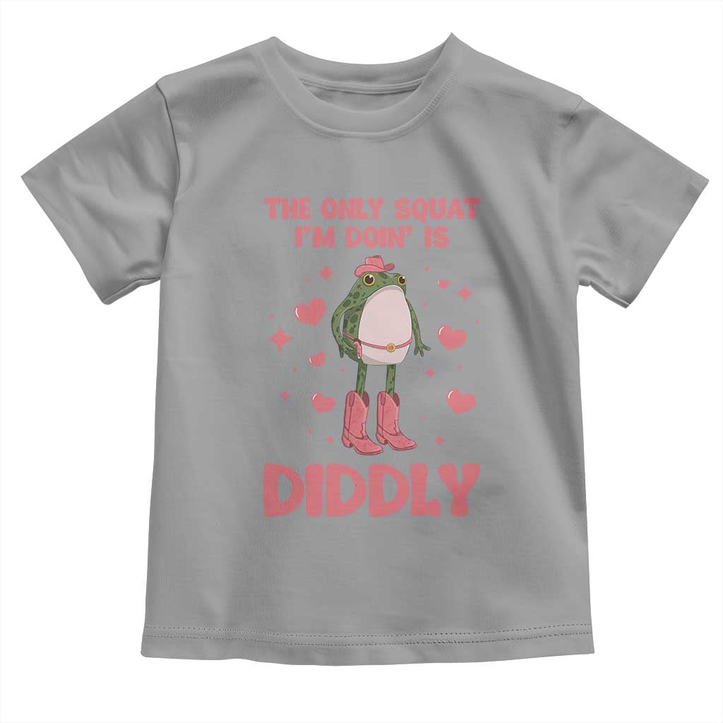 Funny Cowboy Frog Toddler T Shirt The Only Squat I'm Doin' Is Diddly - Wonder Print Shop