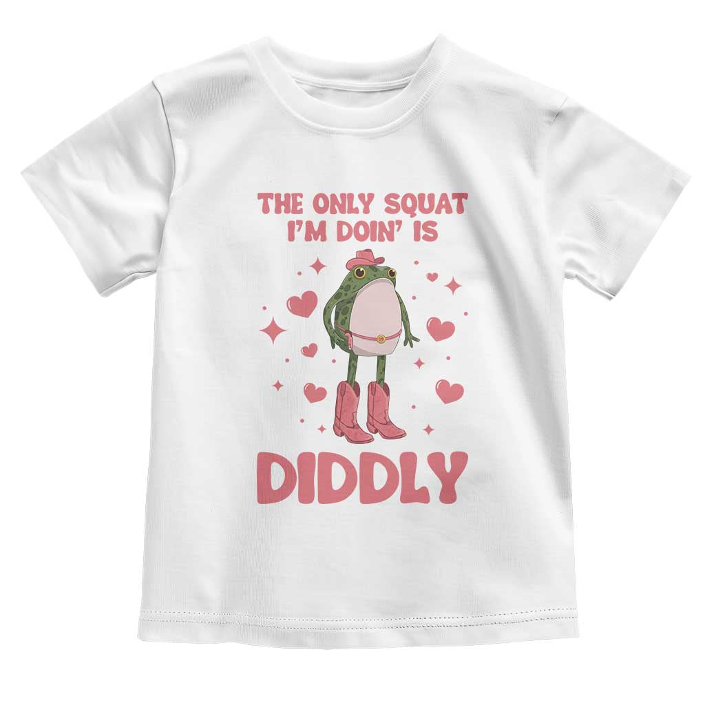 Funny Cowboy Frog Toddler T Shirt The Only Squat I'm Doin' Is Diddly - Wonder Print Shop