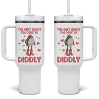 Funny Cowboy Frog Tumbler With Handle The Only Squat I'm Doin' Is Diddly - Wonder Print Shop